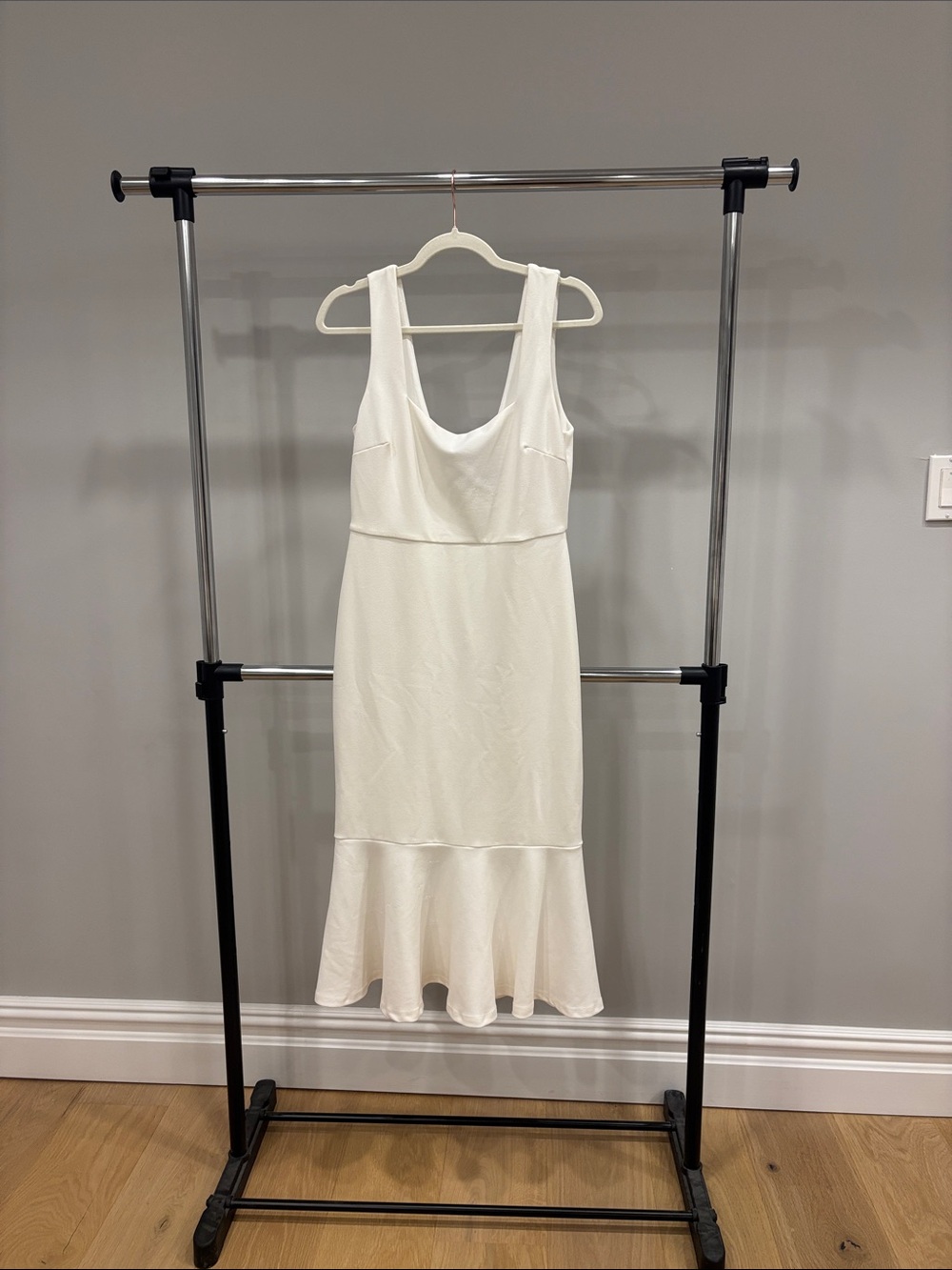 Lulu's Cream Sleeveless Drop-Waist Mermaid Midi Dress